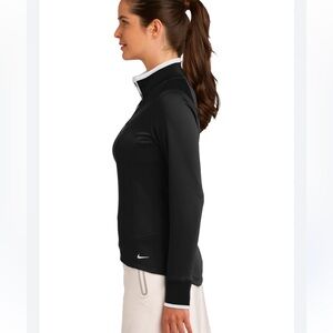 Nike Golf Black Women's 1/4 zip drop cut dri fit black top XL